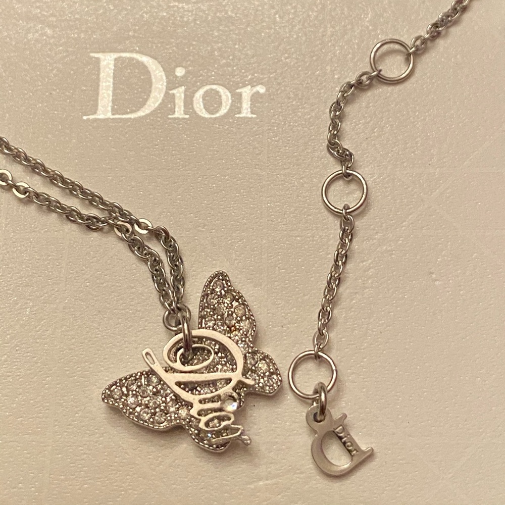 Rare Authentic Vintage Dior Butterfly Necklace Gem